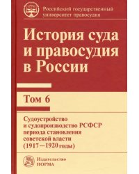 История суда и правосудия в России. Том 6. Судоустройство и судопроизводство в РСФСР (1917-20 годы)