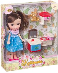 Кукла Катенька с мебелью &quot;Ванная комната&quot;, M6609