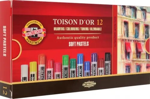 Пастель сухая художественная Toison d`Or Soft 8512, 12 цветов