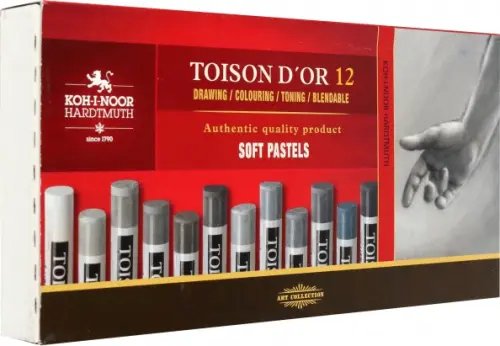 Пастель сухая художественная Toison d`Or Soft 8522, Gray Line, 12 цветов