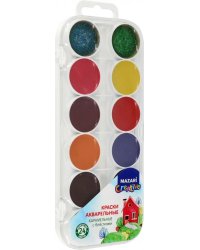 Краски акварельные карамельные с блёстками, 24 цвета