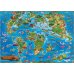 Двусторонняя детская карта мира. Динозавры