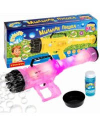 Пистолет-пушка на батарейках с мыльными пузырями