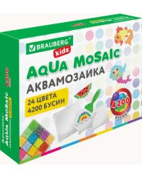 Аквамозаика, 24 цвета, 4200 бусин, с трафаретами, инструментами и аксессуарами