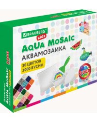 Аквамозаика, 30 цветов, 3000 бусин, с трафаретами, инструментами и аксессуарами