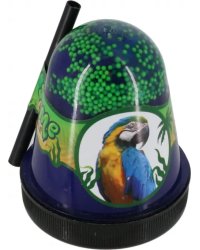 Слайм с зелеными пенопластовыми шариками Попугай