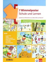 Wimmelposter Schule und Lernen passend zum Wortschatz aus &quot;Meine Welt auf Deutsch&quot;. 7 Poster