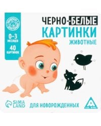 Развивающая игра для новорожденных Черно-белые картинки, 20 карт А5