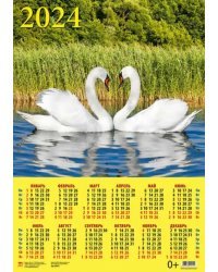 Календарь на 2024 год Лебединая пара