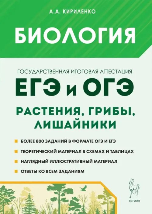 ЕГЭ и ОГЭ. Биология. Раздел «Растения, грибы, лишайники». Теория, тренировочные задания