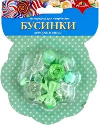 Декоративные бусинки, зелёный цвет