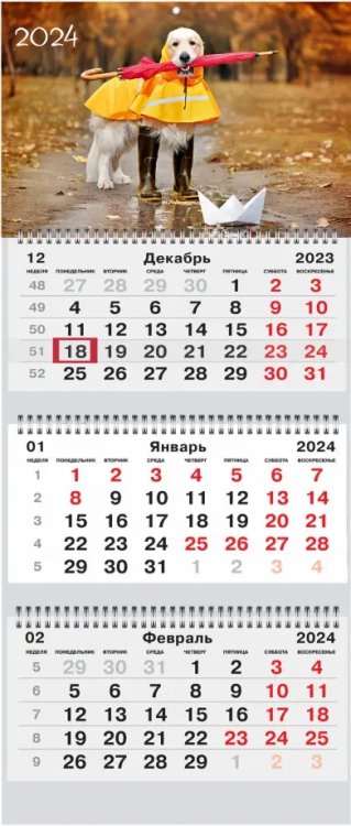 Календарь квартальный на 2024 год Домашние любимцы 8