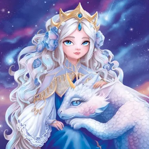 Алмазная мозаика Принцесса с драконом