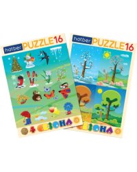 Puzzle-16 в рамке 2 в 1 Времена года