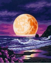 Картина по номерам на холсте Луна на закате