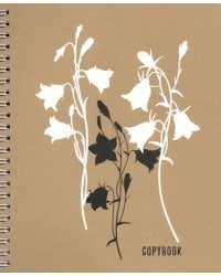 Тетрадь Белые цветы, 48 листов, гребень, клетка, в ассортименте