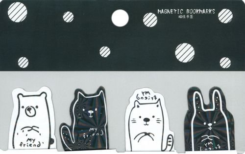 Набор закладок магнитных Коты, 4 штуки, в ассортименте