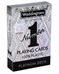 Карты игральные Waddingtons No 1, пластиковые, цветные, платина 
