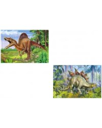 Стегозавр. Спинозавр. Комплект пазлов в рамке, 30 элементов
