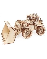 Конструктор 3D деревянный подвижный Трактор Бульдог