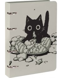 Тетрадь на кольцах со сменным блоком Naughty Cat, А5+, 120 листов, клетка