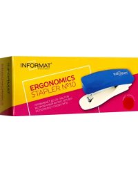 Степлер Ergonomics №10, до 25 листов, пластик, красный