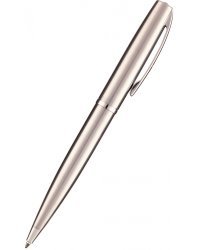 Ручка шариковая автоматическая Sienna, синяя, цвет корпуса серебряный, в футляре