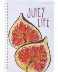 Тетрадь Juicy Life. Инжир, 60 листов, клетка, силиконовый гребень