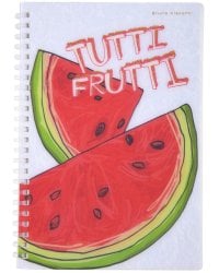 Тетрадь Tutti Frutti. Арбуз, 60 листов, клетка, силиконовый гребень