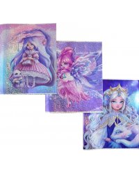 Обложки для тетрадей с голографическим рисунком Принцессы, 3 штуки