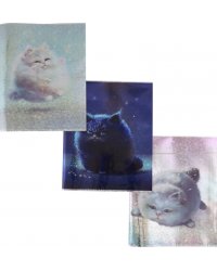 Обложки для тетрадей с голографическим рисунком Коты, 3 штуки