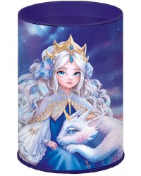Копилка-подставка для канцелярских принадлежностей Принцесса с драконом, металлическая
