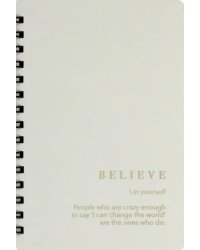 Блокнот Believe. Айвори, 120 листов, клетка