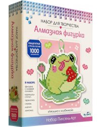 Алмазная фигурка с магнитом и ленточкой Лягушка с клубникой