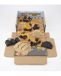 JCB MINI MACHINES Игровой набор с 5-ю машинками стройтехники и песком