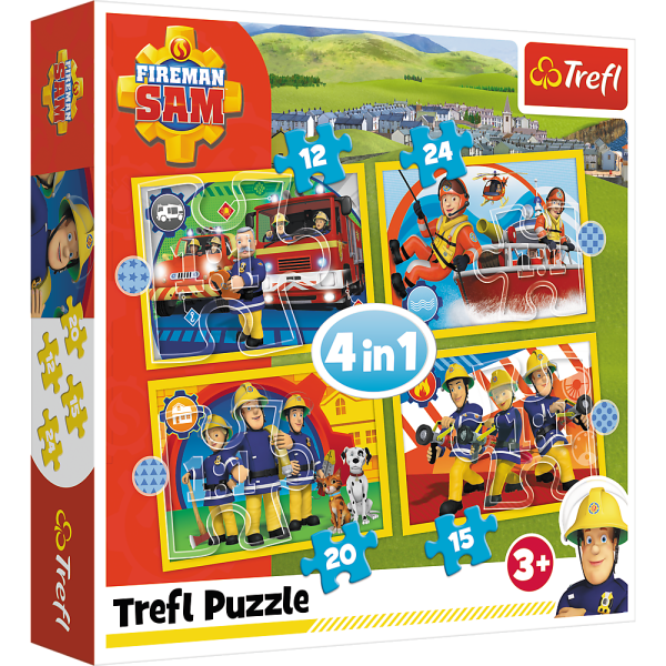 TREFL FIREMAN SAM Комплект пазлов 4в1 Пожарник Сэм