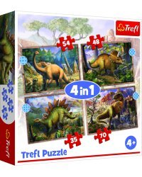 TREFL Комплект пазлов 4в1 Динозавры
