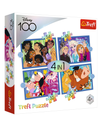 TREFL DISNEY Комлпект пазлов Дисней 100, 4 в 1 (35 48 54 70)