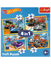 TREFL HOT WHEELS Комплект пазлов 4в1