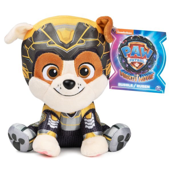 PAW PATROL Mighty Pups Movie Мягкая игрушка Крепыш, 15 см