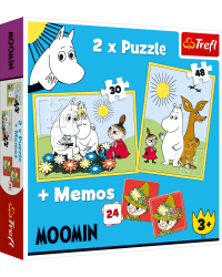 TREFL MOOMIN Комплект пазлов "Муми-тролли" 30шт. + 48шт. + 24 мемо