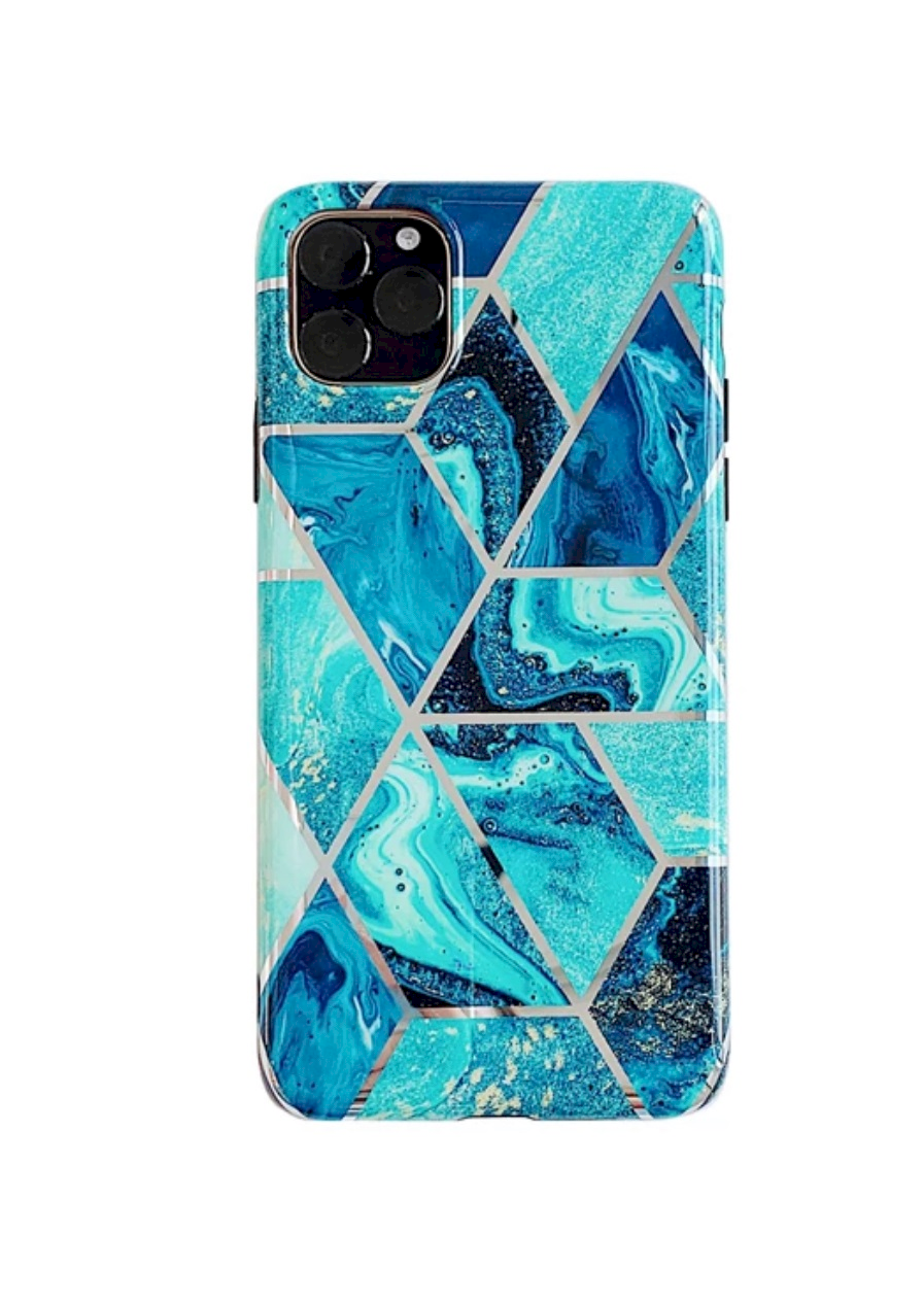 Fusion Geometric Marble Силиконовый чехол для Apple iPhone 12 Mini Зеленый