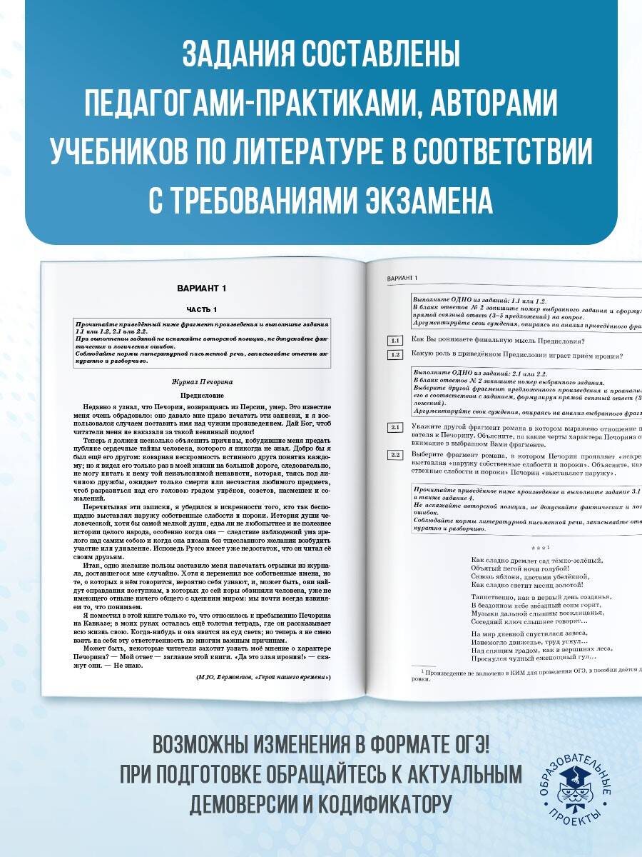 Книга: ОГЭ-2025. Литература.20 тренировочных вариантов. Автор: Зинина Елена  Андреевна. Купить книгу, читать рецензии | ISBN 978-5-