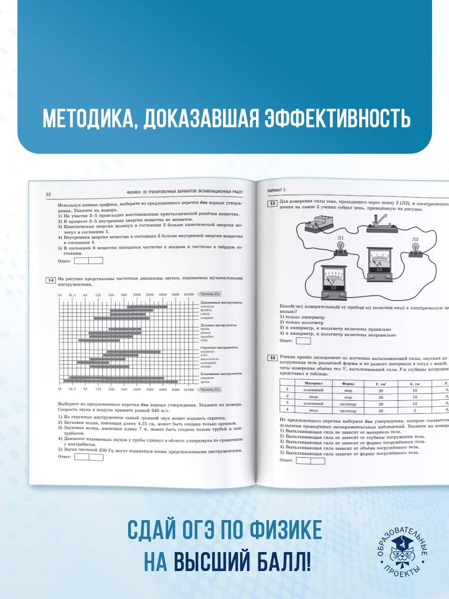 Книга: ОГЭ-2025. Физика. 20 тренировочных вариантов. Автор: Слепнева Нина  Ивановна. Купить книгу, читать рецензии | ISBN 978-5-17-