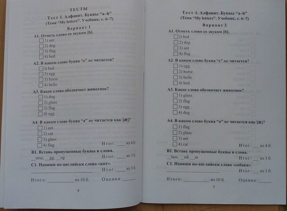 Мониторинг по английскому языку