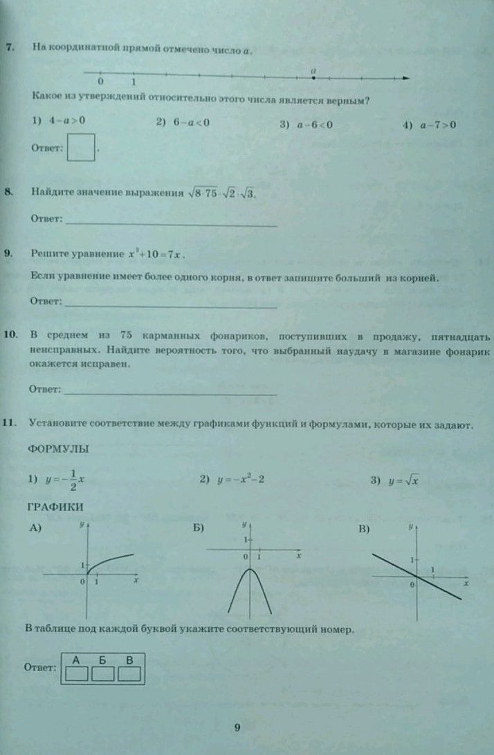 Типовые варианты экзаменационных заданий по математике. ФИПИ ОГЭ математика. Экзаменационная работа 7 класс математика.